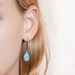 Larimar Neptune Teardrop Hook Earrings Earrings Island by Koa Nani 