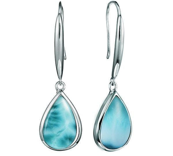 Larimar Neptune Teardrop Hook Earrings Earrings Island by Koa Nani 