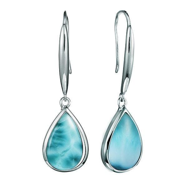 Larimar Neptune Teardrop Hook Earrings Earrings Island by Koa Nani 