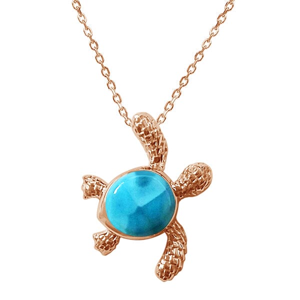 Larimar Nihoa Honu Pendant Pendant Island by Koa Nani 