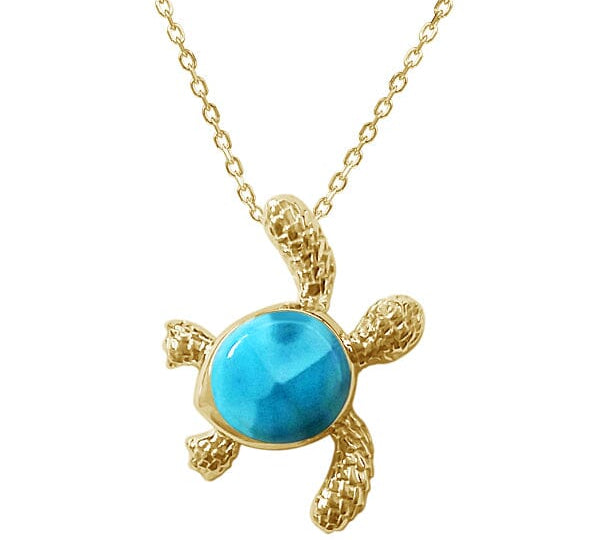 Larimar Nihoa Honu Pendant Pendant Island by Koa Nani 