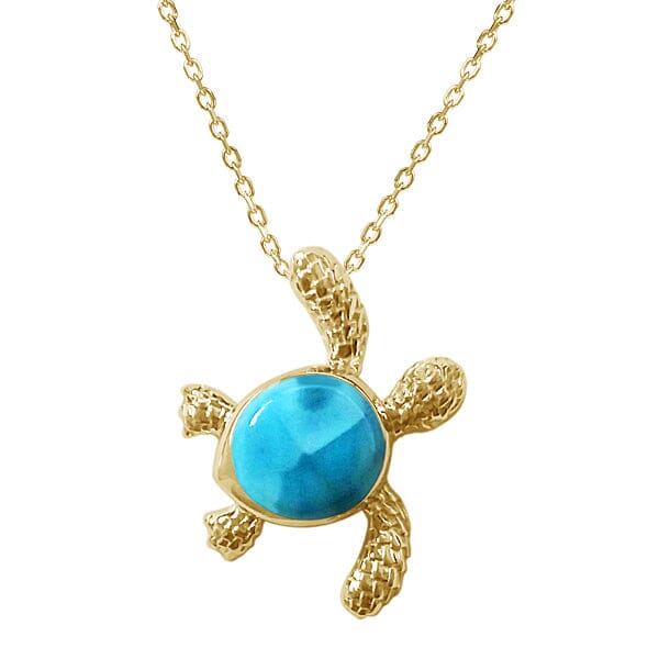 Larimar Nihoa Honu Pendant Pendant Island by Koa Nani 