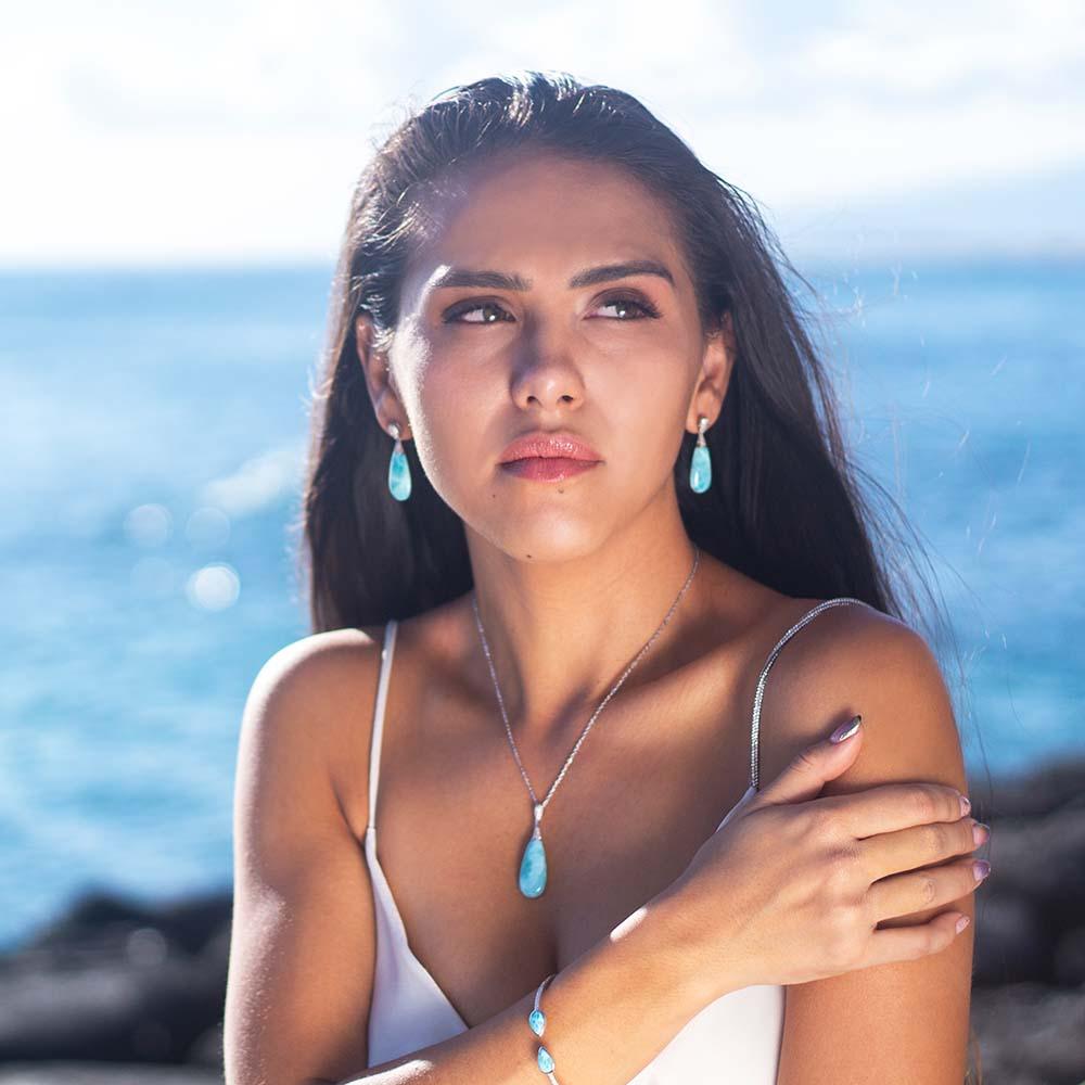 Larimar Nouveau Teardrop Pendant Pendant Island by Koa Nani 