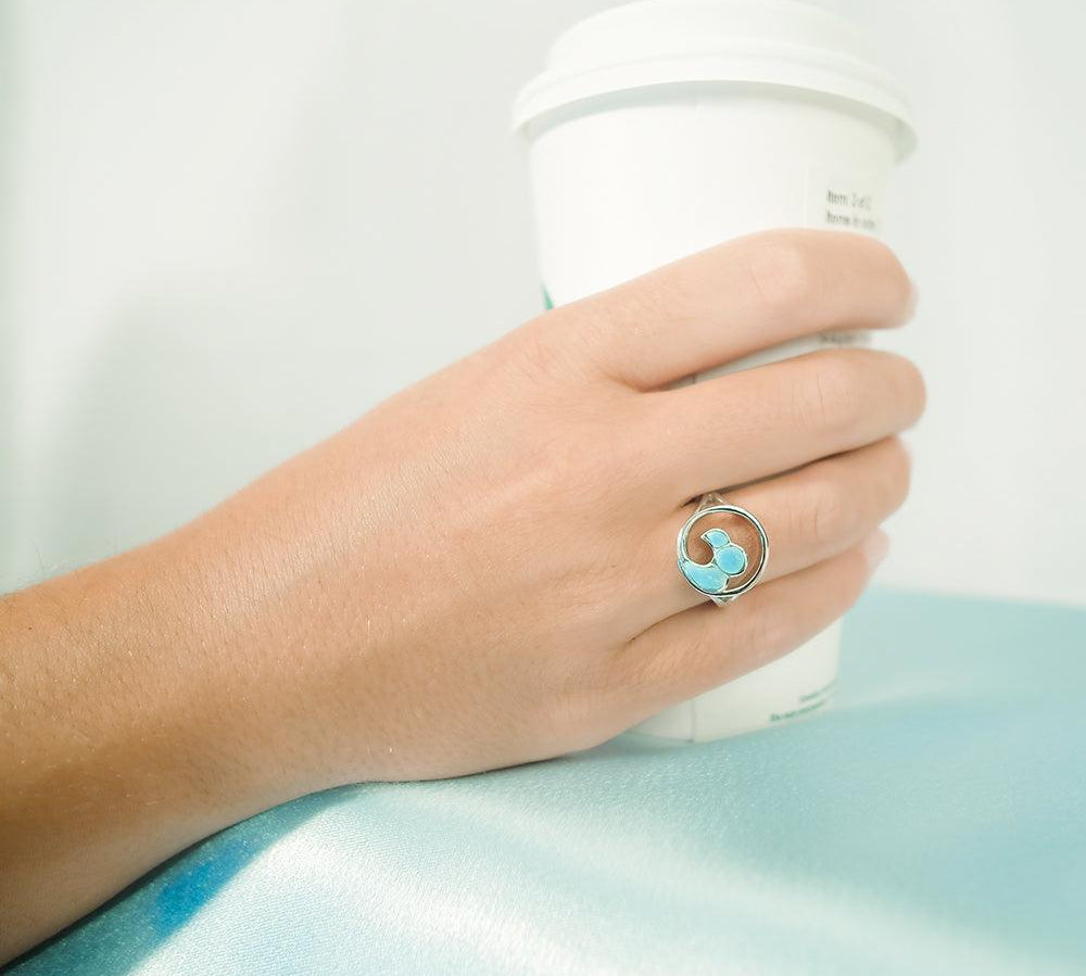 Larimar Nui Wave Ring Ring Island by Koa Nani 