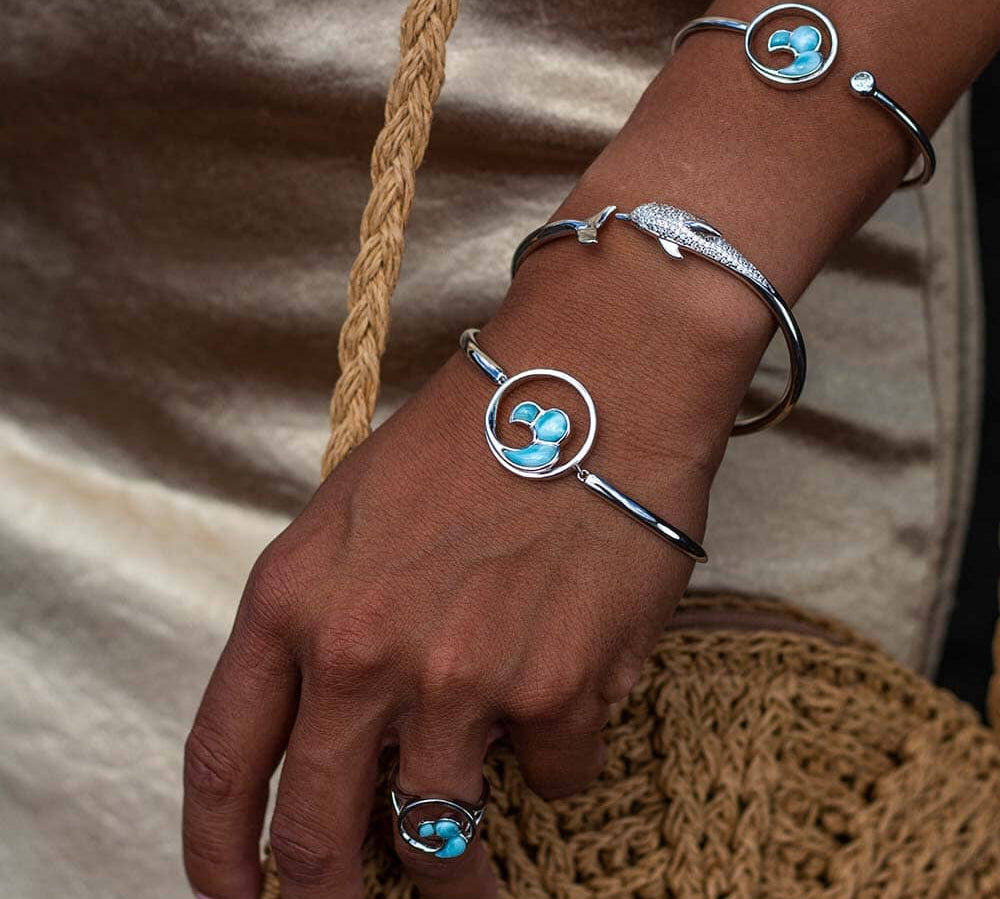 Larimar Nui Wave Sleek Bangle Bangle Island by Koa Nani 
