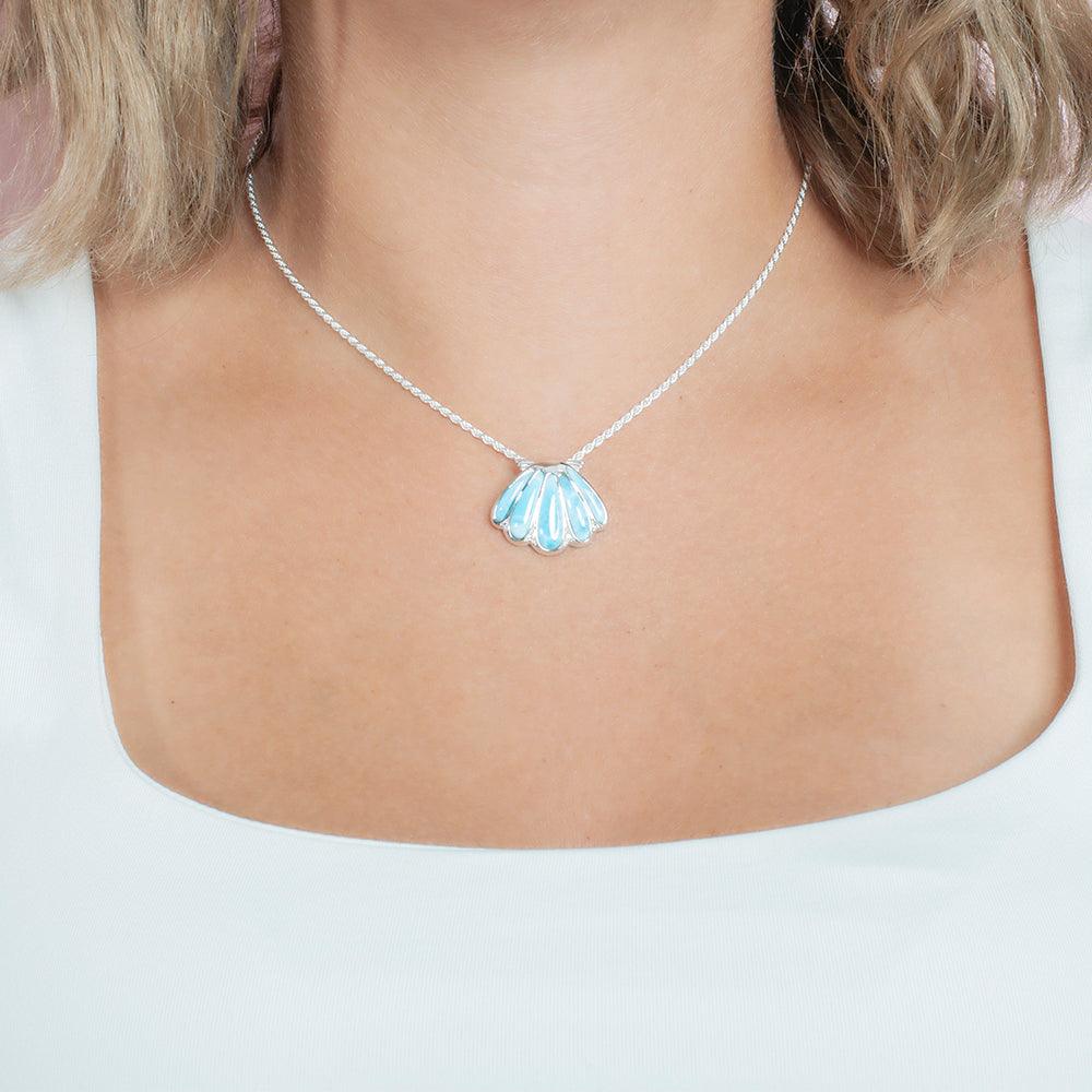 Larimar Ocean Oyster Shell Pendant Pendant Island by Koa Nani 