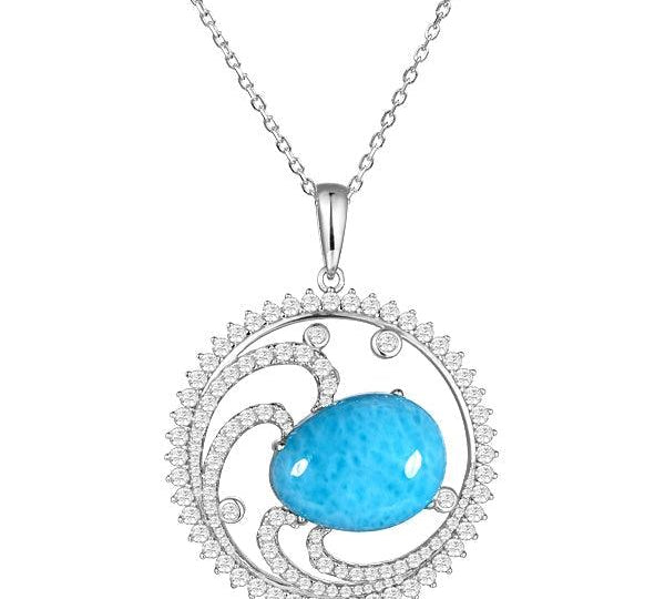 Larimar Ocean Peaks Pendant Pendant Island by Koa Nani 
