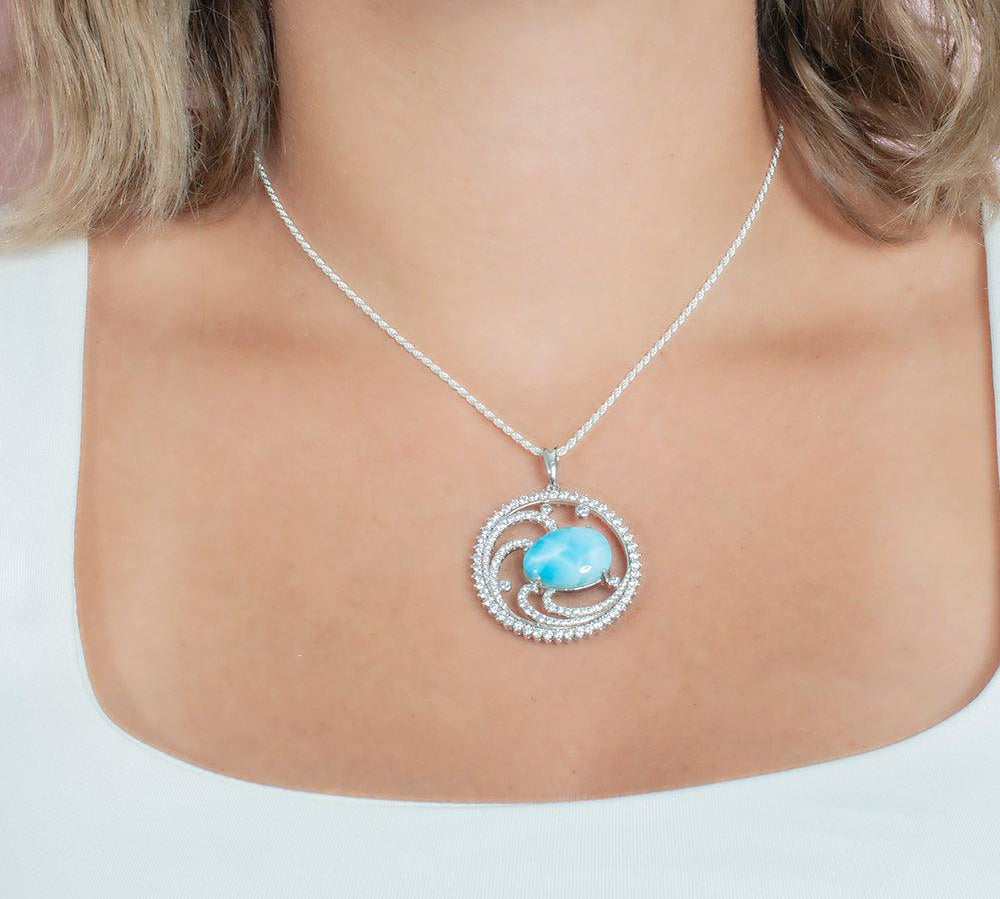 Larimar Ocean Peaks Pendant Pendant Island by Koa Nani 