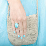 Larimar Ocean Reflection Cocktail Ring Ring Island by Koa Nani 