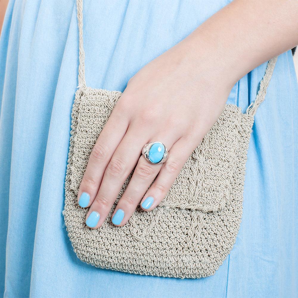 Larimar Ocean Reflection Honu Cocktail Ring Ring Island by Koa Nani 