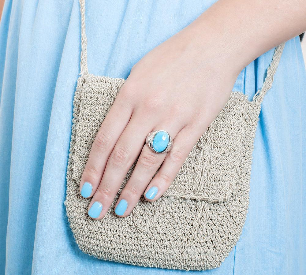 Larimar Ocean Reflection Honu Cocktail Ring Ring Island by Koa Nani 