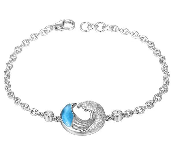 Larimar Ocean Wave Bracelet Bracelet Island by Koa Nani White Gold 