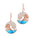The picture shows 14k rose gold larimar ocean wave earrings with diamonds.