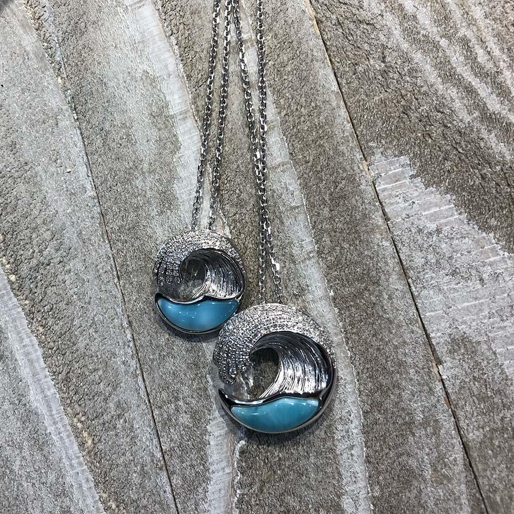 Larimar Ocean Wave Pendant Pendant Island by Koa Nani 