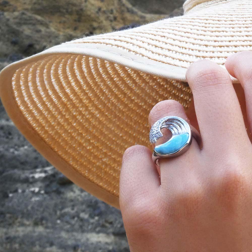 Larimar Ocean Wave Ring Ring Island by Koa Nani 
