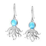 Larimar Octopus Hook Earrings Earrings Island by Koa Nani 