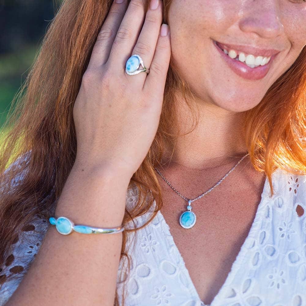 Larimar On the Rocks Cocktail Ring Ring Island by Koa Nani 