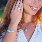 Larimar On the Rocks Cocktail Ring Ring Island by Koa Nani 