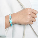 Larimar & Opalite Engraved Scroll Bangle Bangle Island by Koa Nani 