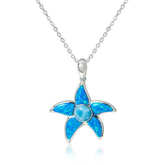 Larimar & Opalite Sea Star Pendant Pendant Island by Koa Nani Large 