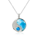 Larimar & Opalite Yin & Yang Pendant Pendant Island by Koa Nani Large 