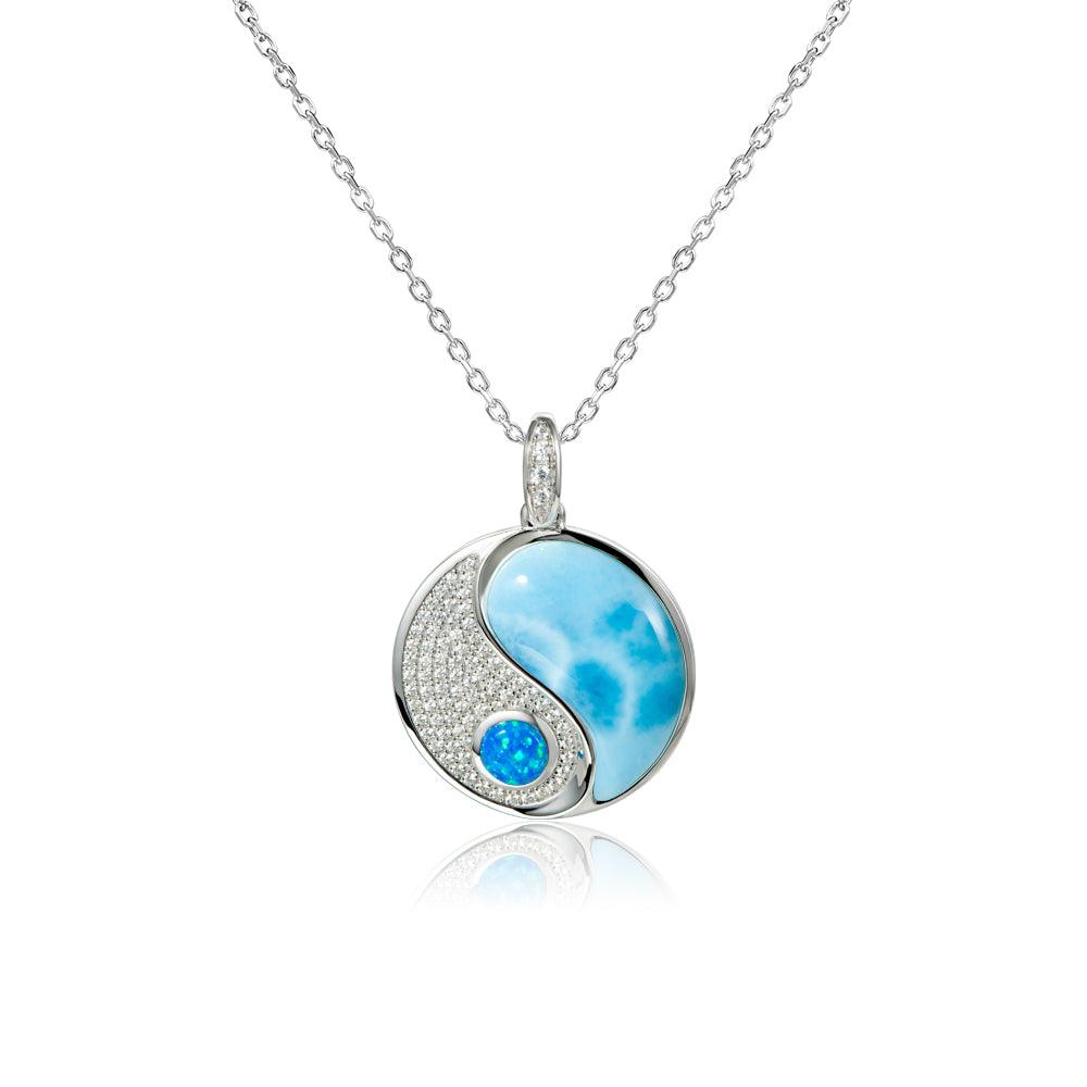 Larimar & Opalite Yin & Yang Pendant Pendant Island by Koa Nani Small 