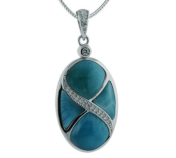 Larimar Oval Southern Cross Pendant Pendant Island by Koa Nani 