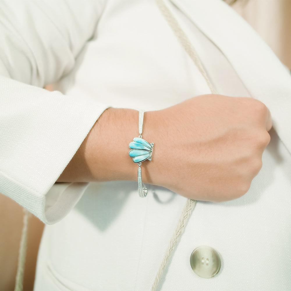 Larimar Oyster Shell Tennis Bracelet Bracelet Island by Koa Nani 