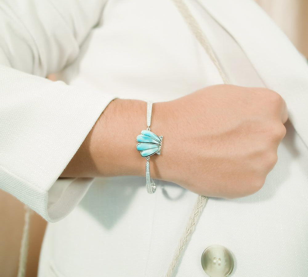 Larimar Oyster Shell Tennis Bracelet Bracelet Island by Koa Nani 