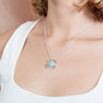 Larimar Pavè Blue Crab Necklace Necklace Island by Koa Nani 