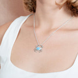 Larimar Pavè Blue Crab Necklace Necklace Island by Koa Nani 