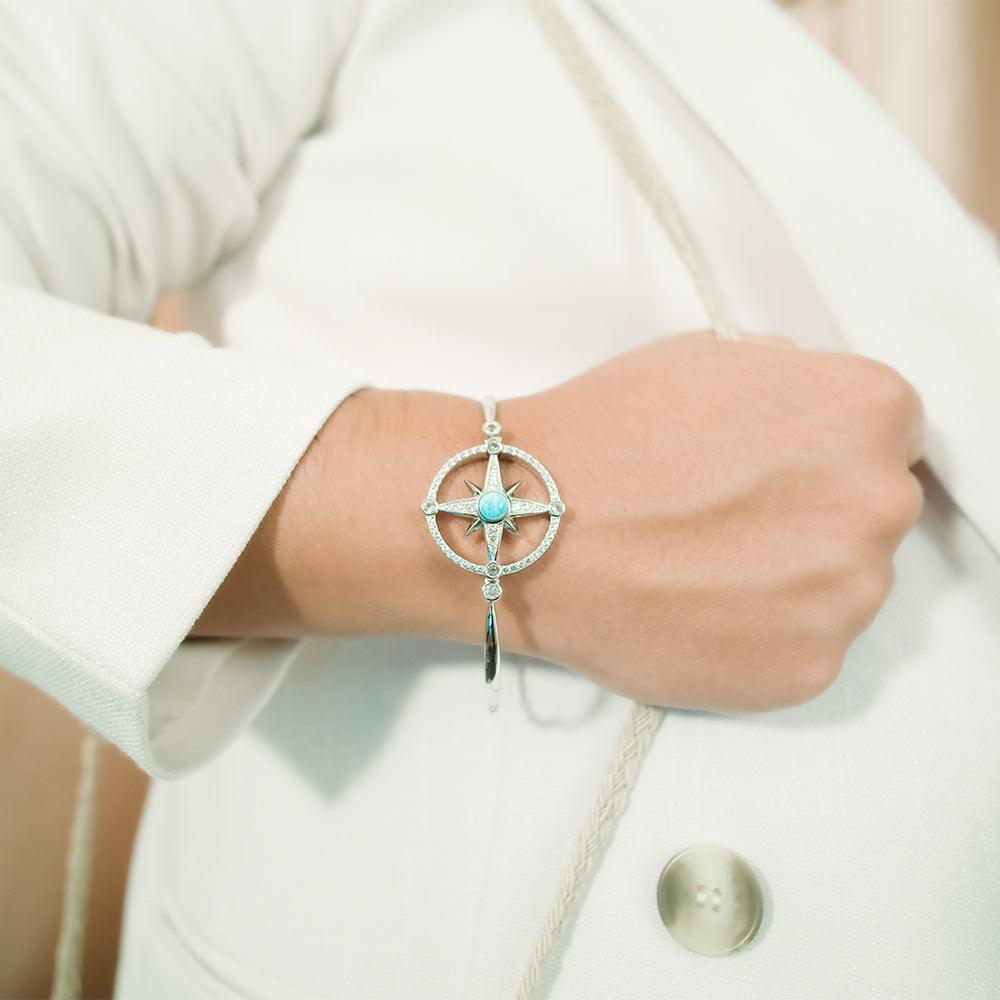 Larimar Pavè Compass Bracelet Bracelet Island by Koa Nani 