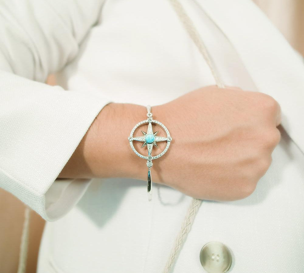 Larimar Pavè Compass Bracelet Bracelet Island by Koa Nani 