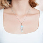 Larimar Pavé Fish Bone Pendant Pendant Island by Koa Nani 