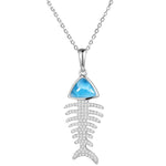 Larimar Pavé Fish Bone Pendant Pendant Island by Koa Nani 