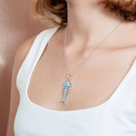 Larimar Pavé Fish Bone Pendant Pendant Island by Koa Nani 