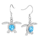 Larimar Pavè Hawaii Kai Honu Earrings Earrings Island by Koa Nani 