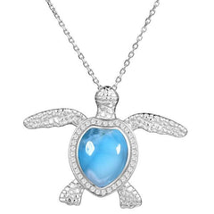 Larimar Pavé Hawaii Kai Honu Pendant Pendant Island by Koa Nani 