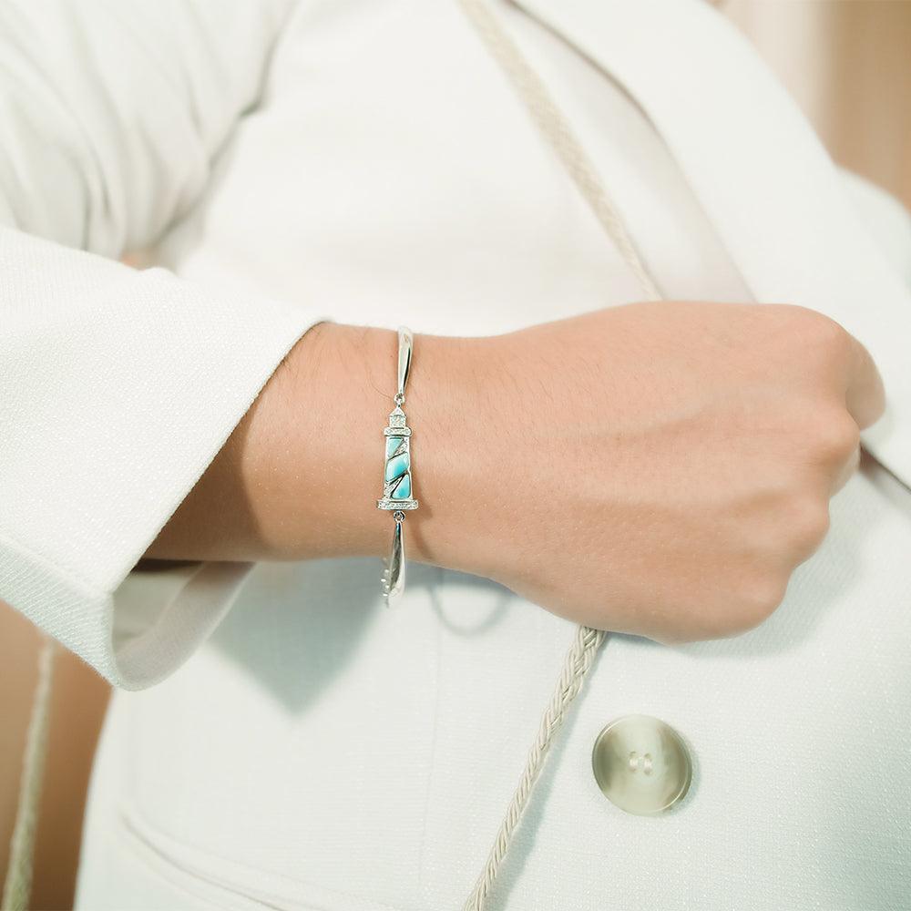 Larimar Pavé Makapu’u Lighthouse Bracelet Bracelet Island by Koa Nani 