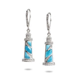 Larimar Pavé Makapu’u Lighthouse Earrings Earrings Island by Koa Nani 