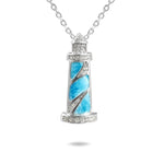 Larimar Pavé Makapu’u Lighthouse Pendant Pendant Island by Koa Nani 