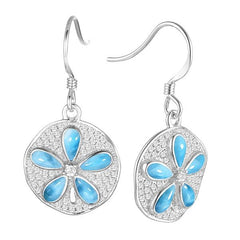 Larimar Pavé Sand Dollar Earrings Earrings Island by Koa Nani 