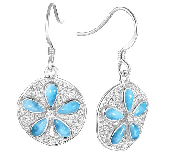 Larimar Pavé Sand Dollar Earrings Earrings Island by Koa Nani 
