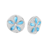 Larimar Pavé Sand Dollar Stud Earrings Earrings Island by Koa Nani 