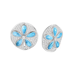 Larimar Pavé Sand Dollar Stud Earrings Earrings Island by Koa Nani 