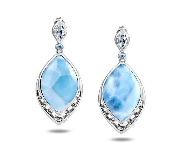 Larimar Peacock Feather Earrings Earrings Island by Koa Nani 
