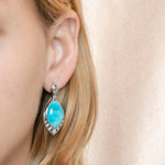 Larimar Peacock Feather Earrings Earrings Island by Koa Nani 