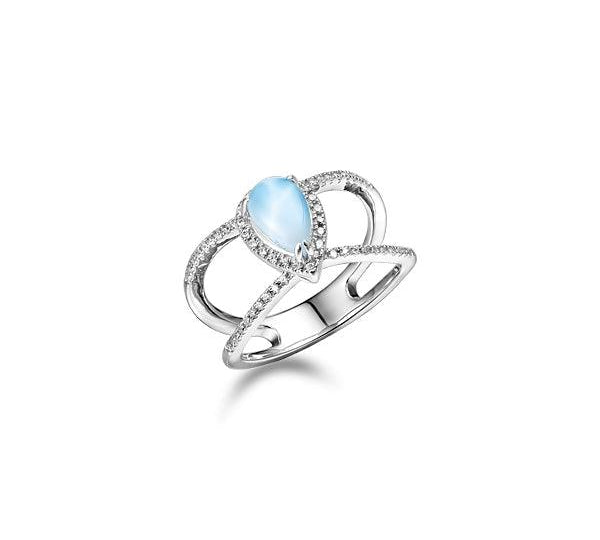 Larimar Petal Split Band Ring Ring Island by Koa Nani 5