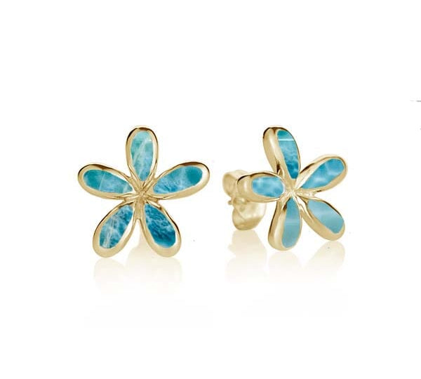 Larimar Pikake Earrings Earrings Island by Koa Nani 