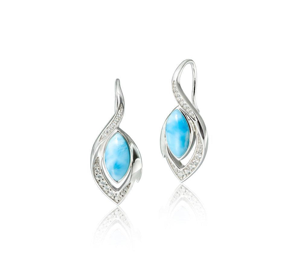 Larimar Piki Feather Earrings Earrings Island by Koa Nani 